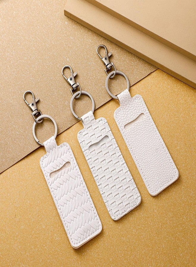 Cosblank 3 Pcs Lipstick Holder Keychain PU Leather Lip Balm Holder Potable Lipstick Keychain Case Organizer for Women Christmas Travel Holiday Gift - Image 5